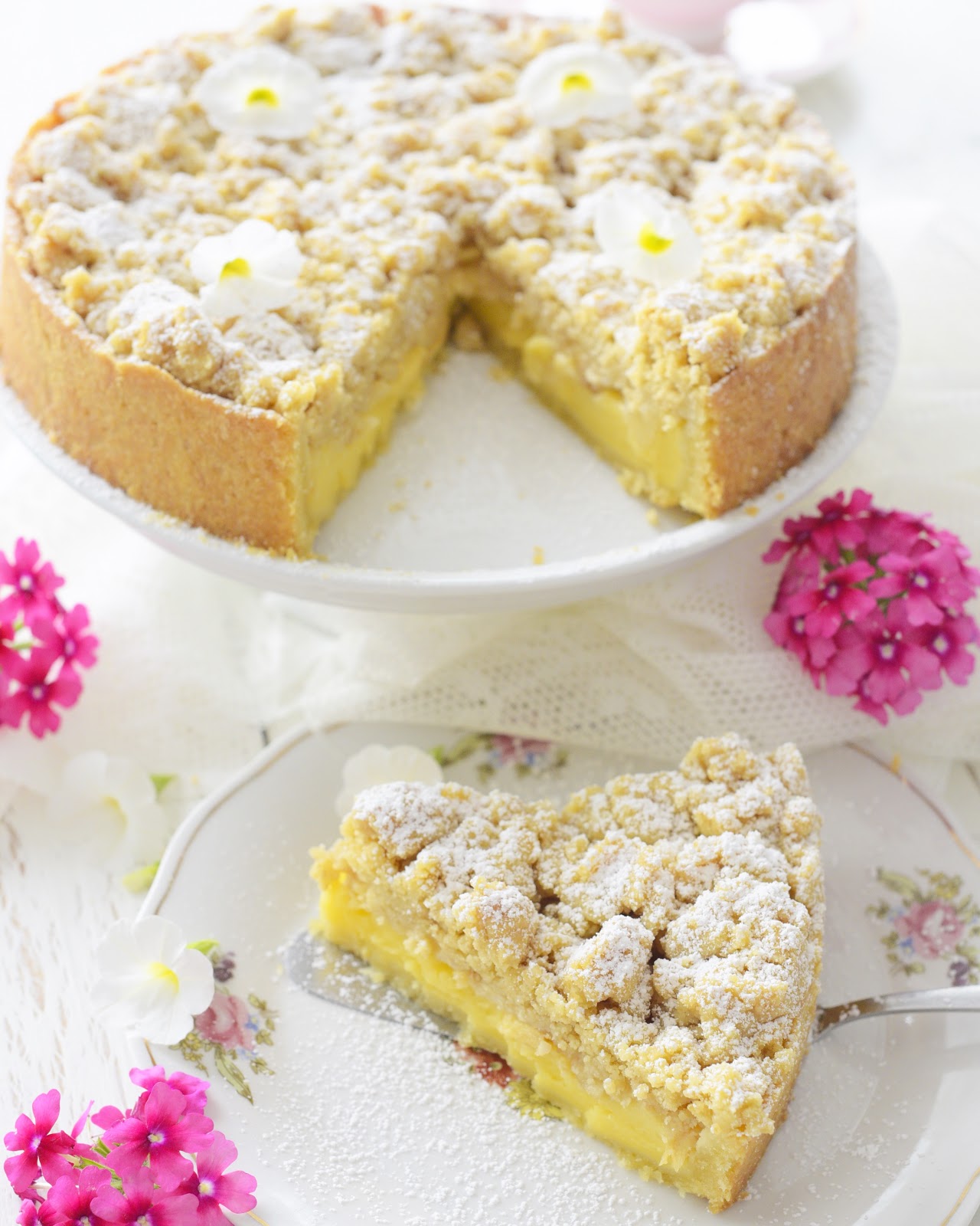 Kessy S Pink Sugar Apfel Streuselkuchen Mit Vanillepudding