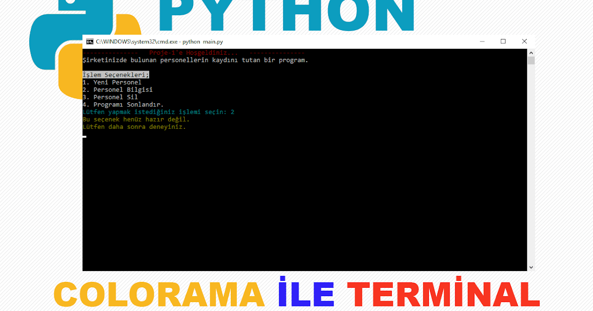 Python ile Terminal'i Renklendirme (Colorama) - Mustafa Sabri OĞUZ