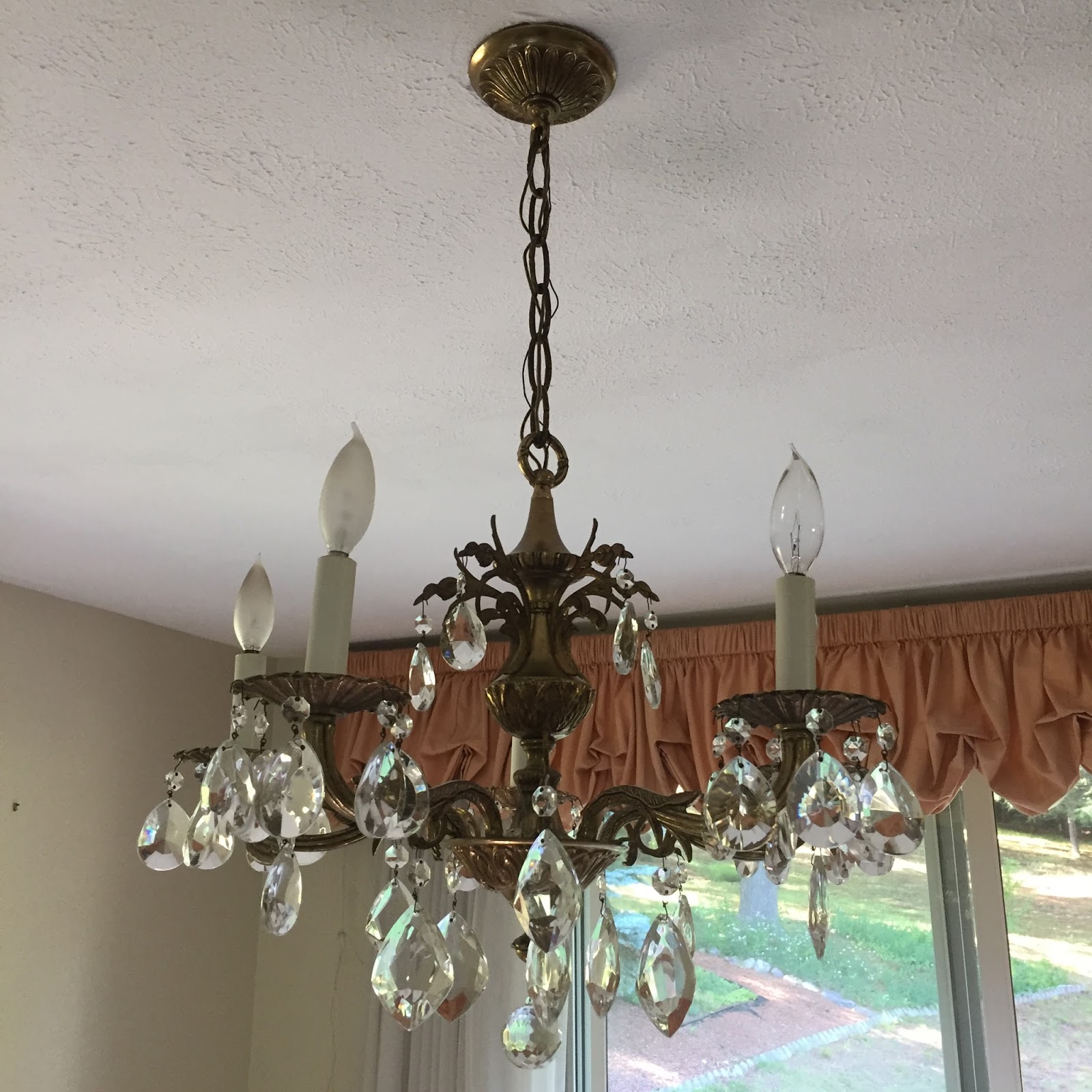 Drew Danielle Design Brass Chandelier Update Using Chalk Paint