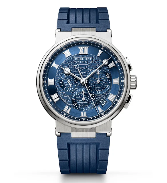 Breguet Marine Chronograph 5527 in white gold and blue dial