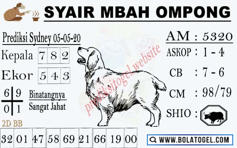 Syair Sidney Hari Ini Selasa 05052020 Prediksi HK