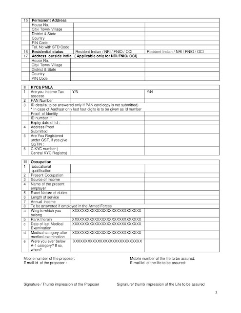 LIC Forms Download - LIC Form 340