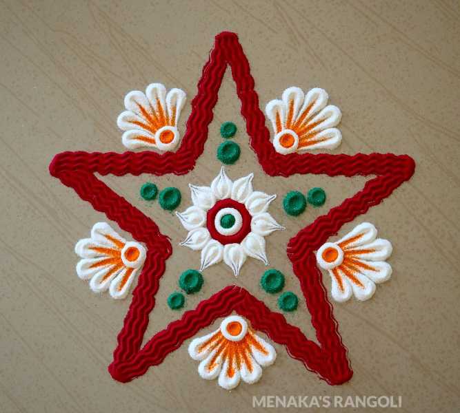 star rangoli design star simple rangoli design