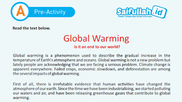 Pembahasan Teks Global Warming Chapter 4 Halaman 46 Kelas 11