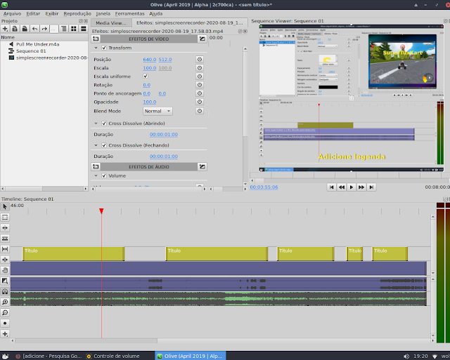 Editor de vídeo Olive no Linux