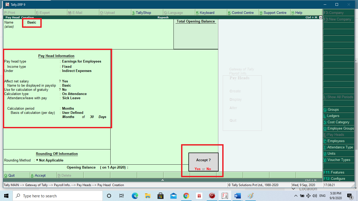 Payroll in Tally erp 9 Hindi Notes Employee Salary calculate in tally