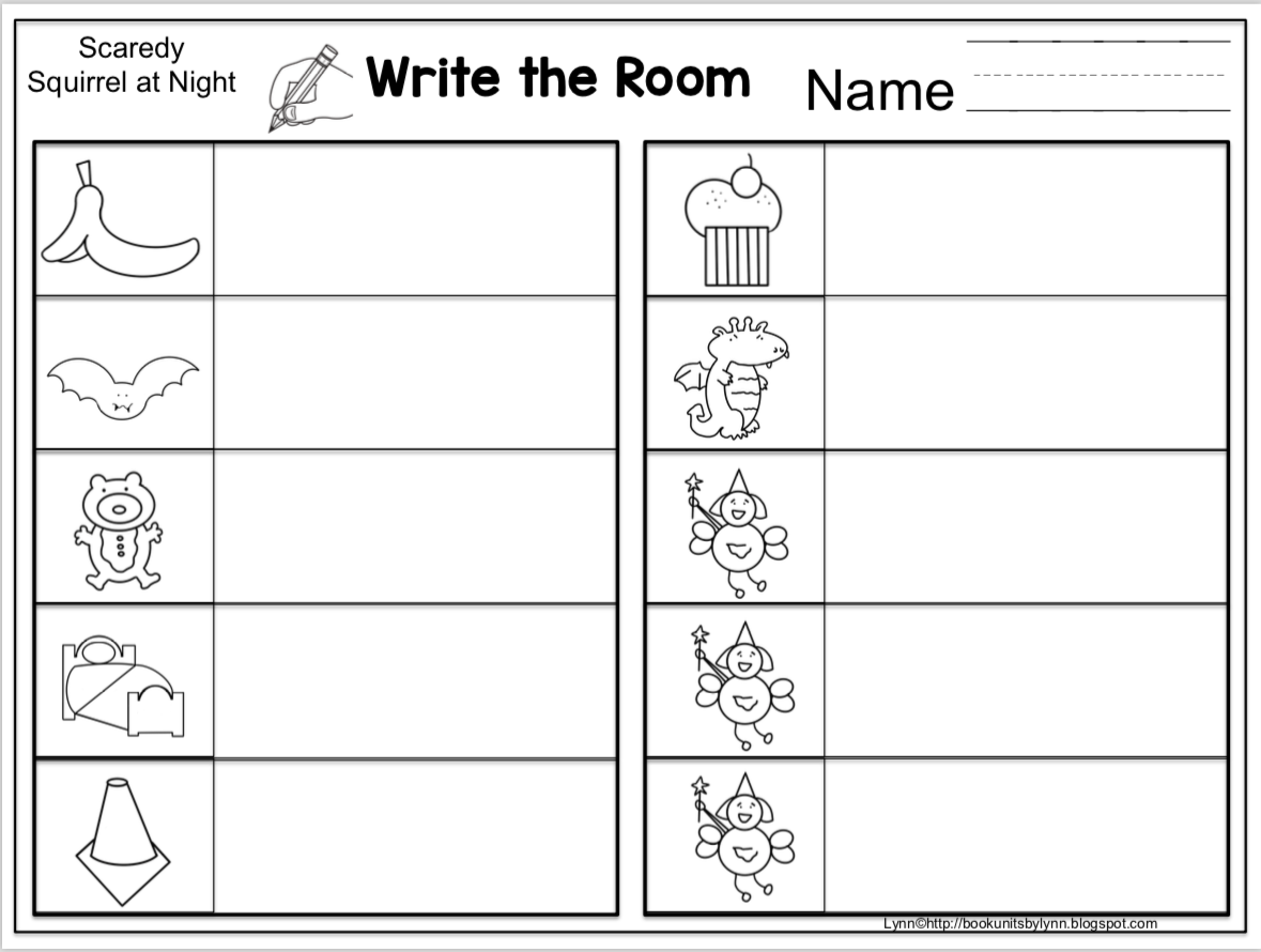 SCAREDY SQUIRREL AT NIGHT WRITE THE ROOM Book Units by Lynn