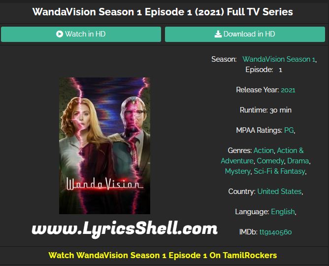 [Hindi] WandaVision Full HD Available For Free Download Online on Tamilrockers And Other Torrent Sites