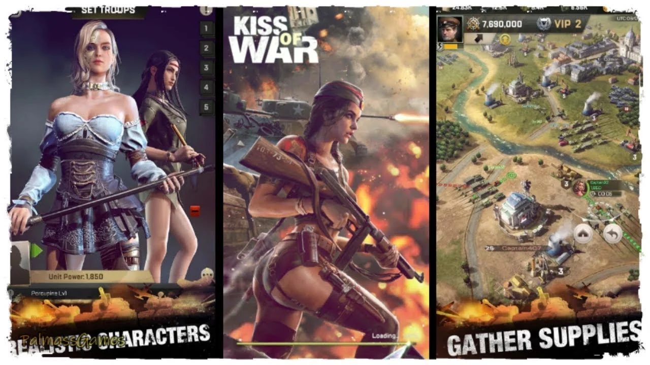 تحميل لعبة Kiss of War مهكرة اخر إصدار للاندرويد apk+obb