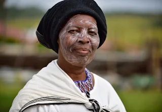 Sunscreen Wearing south African tribal woman