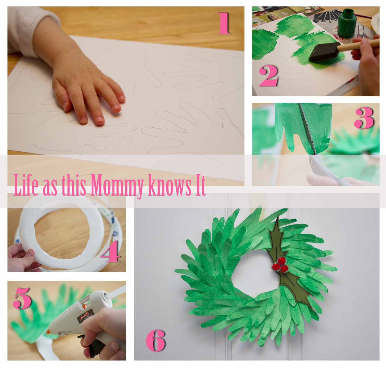 Life as this Mommy knows It: Handprint Wreath