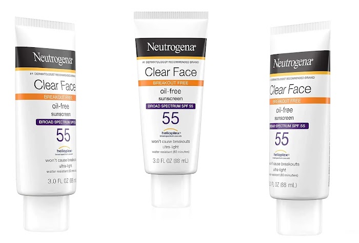Neutrogena clear face sunscreen SPF 55 review