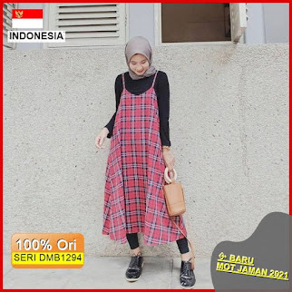 DMB1294 JUMPSUIT OVERALL CARDIGAN 1KG MUAT 8PCS AMARA OVERALL TARTAN SQUARE KATUN WANITA FASHION HITS SELEBGRAM BARU 2021