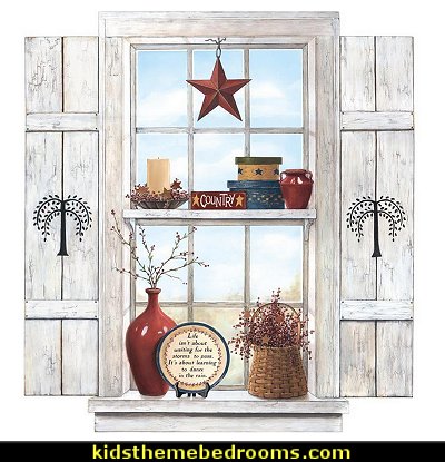 Mural Portfolio II Trompe L’Oiel Country Folk Art Window Wall Sticker Mural Portfolio II Trompe L’Oiel Country Folk Art Window Wall Sticker