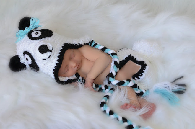 Newborn Panda Bear Hat and Diaper Cover