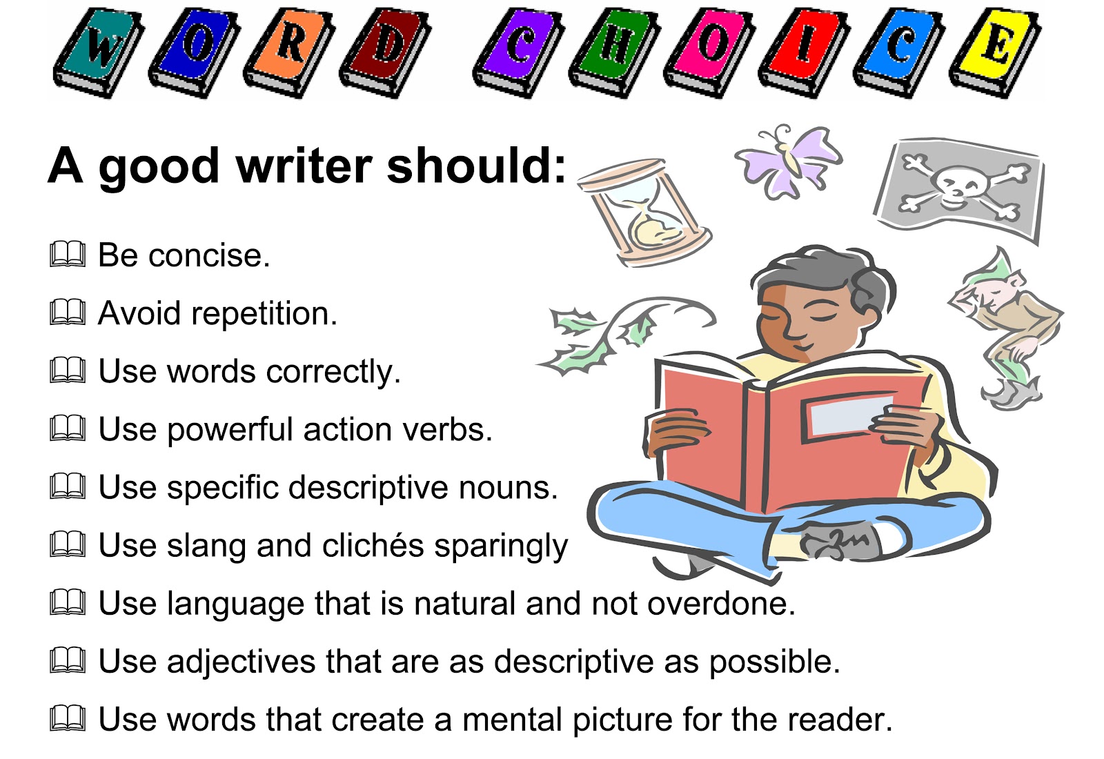 Writing 4. Descriptive writing for Kids. Workshop for writers. Word choice. 6 they write books