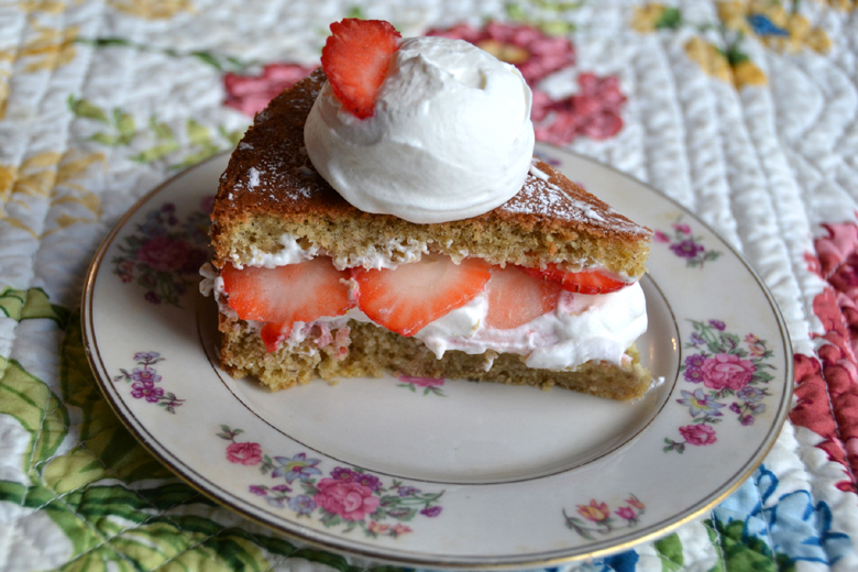 cindyshealthymeals Oat Flour Cake, Berries & Cream