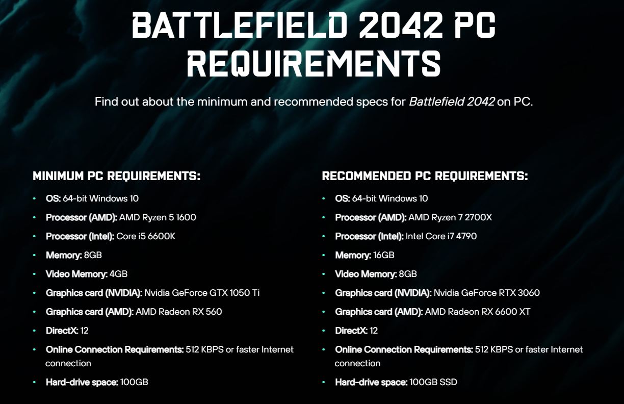 Тест системных требований. Минимальные системные требования Battlefield 2042. Battlefield 2042 характеристики. Системные требования БФ 2042. Battlefield 2042 требования.