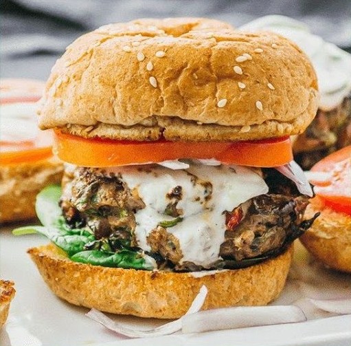 Greek Burgers with Spinach, Feta, and Sun-Dried Tomatoes Greek Burgers with Spinach, Feta, and Sun-Dried Tomatoes