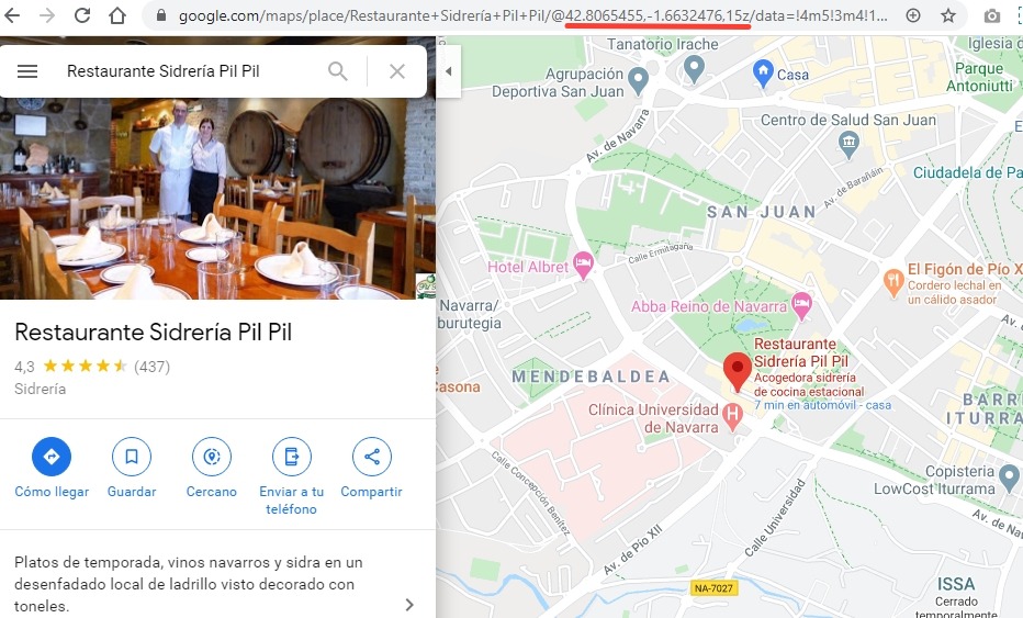 Coordenadas Google Maps