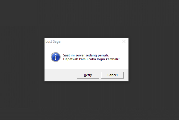 Cara Memperbaiki Lost Saga Error Server Penuh