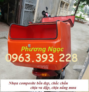 Thùng chở hàng, thùng ship hàng sau xe máy, thùng giao hàng nhựa composite