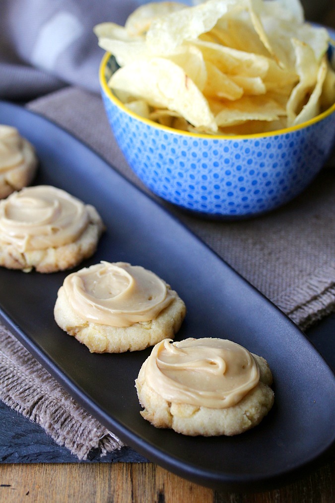 Pretzel and Potato Chip Cookies with Butterscotch Frosting Karen's