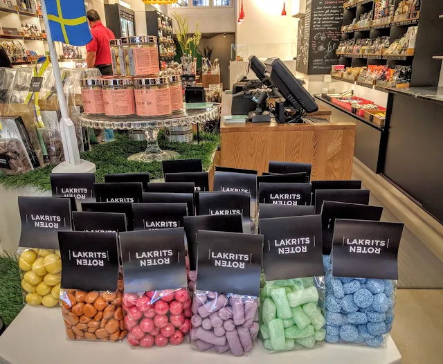 packages of licorice at Lakrits Roten in Stockholm