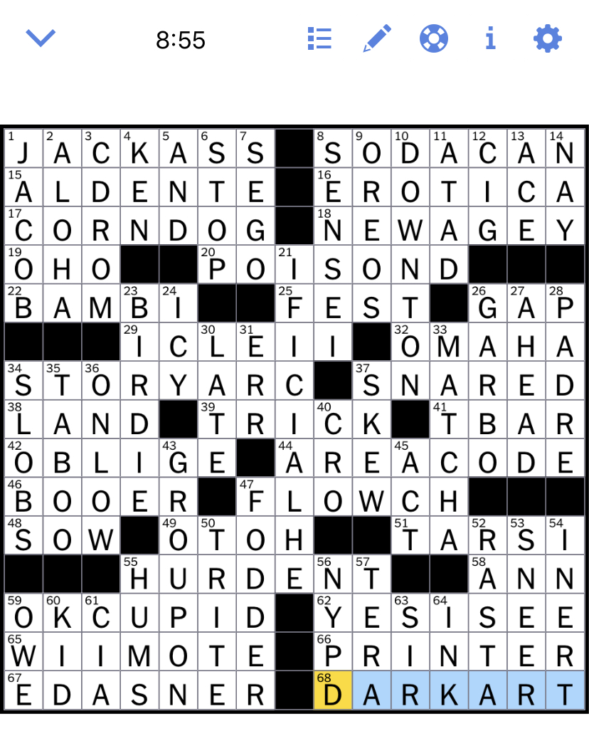 The New York Times Crossword Puzzle Solved Thursday's New York Times