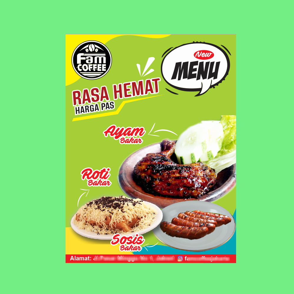 Contoh Banner Promosi Ayam Bakar Tips Mendesain