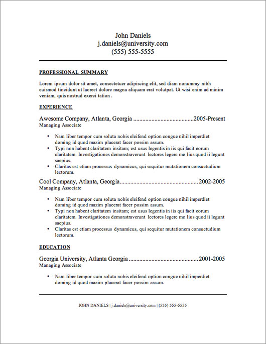 need a resume for free