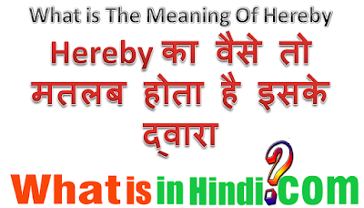 what is the meaning of Hereby in Hindi