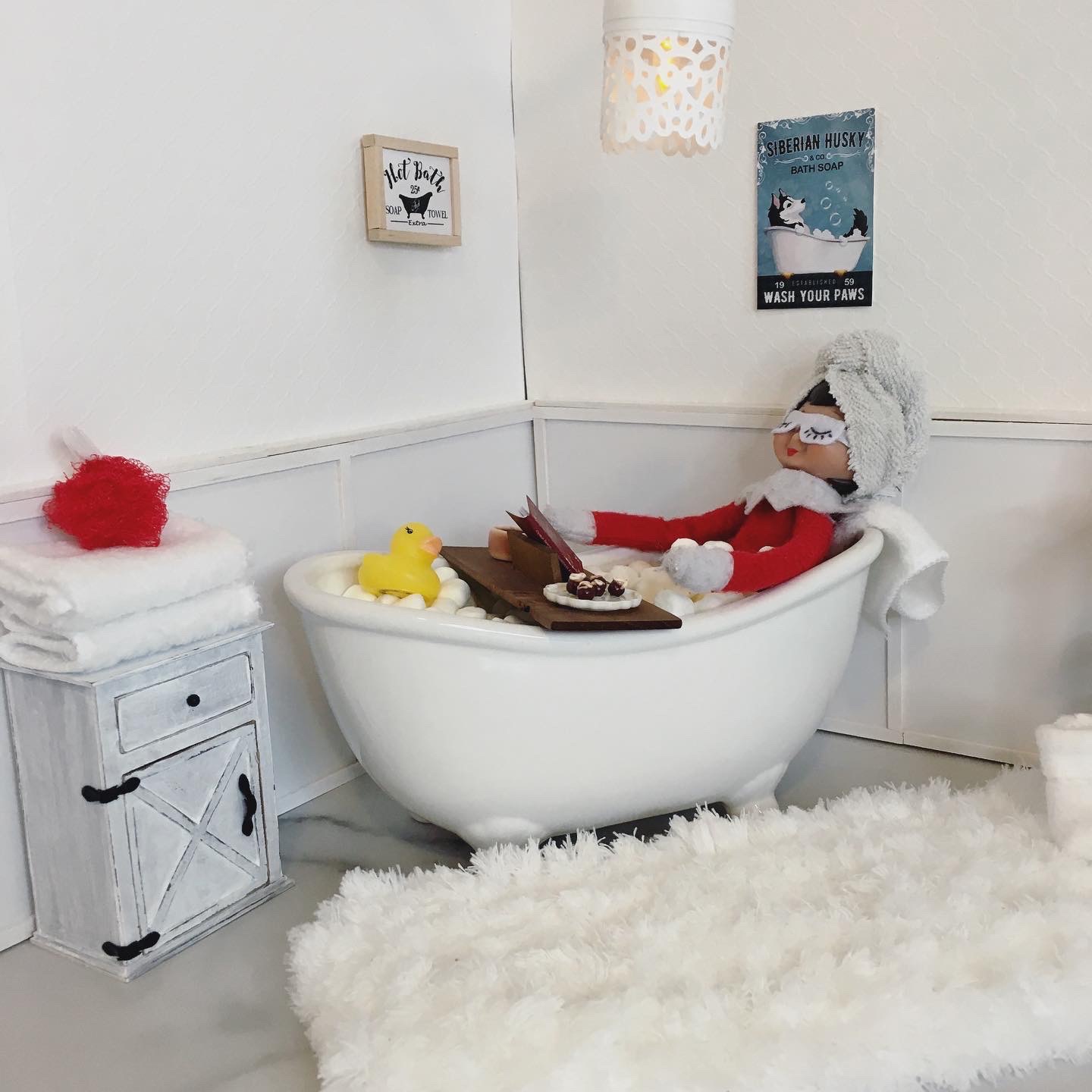 Elf on the Shelf Ideas Relaxing Hot Bath This Bittersweet Life
