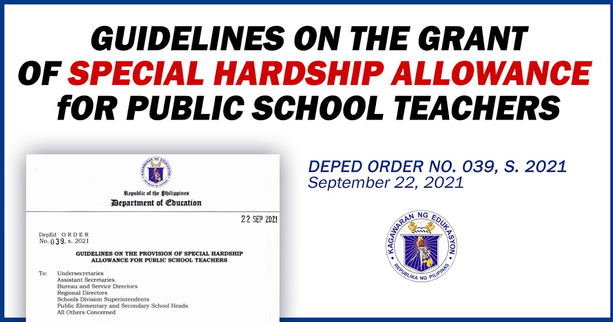 GUIDELINES ON THE GRANT OF SPECIAL HARDSHIP ALLOWANCE FOR PUBLIC SCHOOL