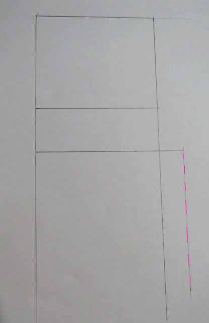 Líneas básicas patrón pantalón donde se alarga el tiro hacia abajo