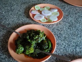 The group enjoying their lunch at the dhaba
