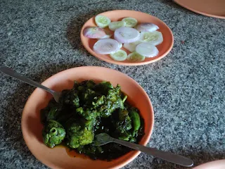 The group enjoying their lunch at the dhaba