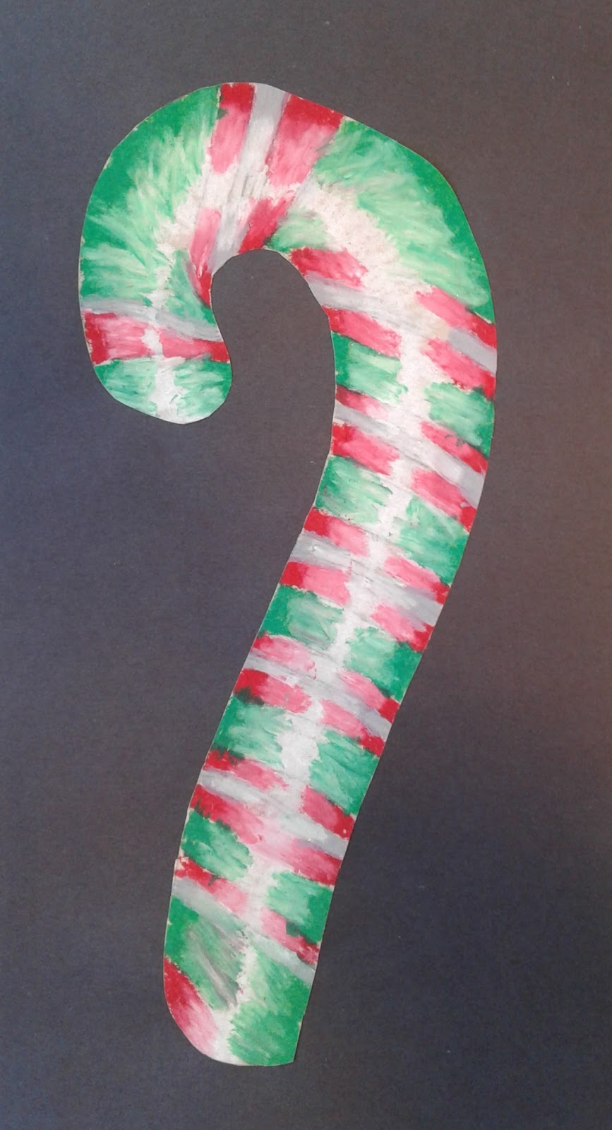 a faithful attempt Candy Canes in Oil Pastel