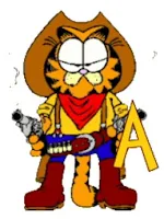 Alfabeto Garfield vaquero.