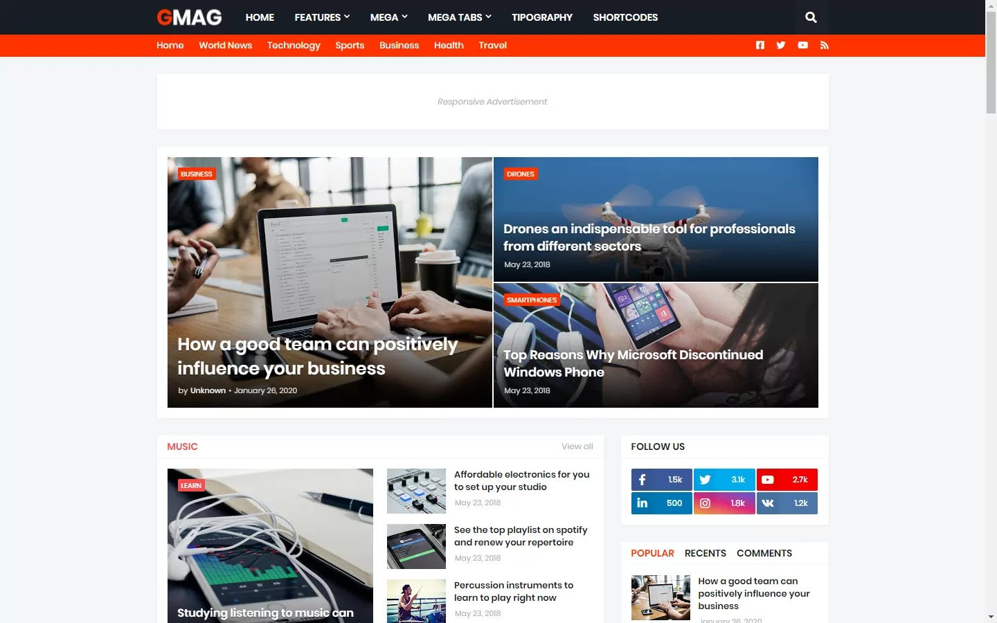 300+ Professional Blogger Templates - Amp, SEO Friendly, Responsive, and Fast Loading Template Gmag - Responsive Magazine Blogger Template