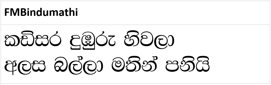 fm bindumathi sinhala font fm bindumathi sinhala font