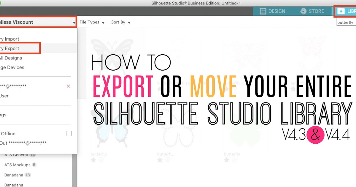 How to Export Silhouette Studio Library (V4.3 or V4.4) Silhouette School