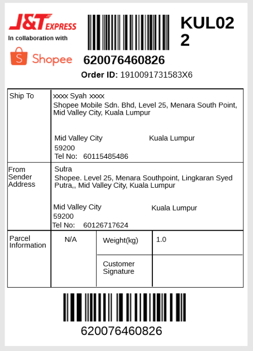 J&t order shopee tracking Shopee Track