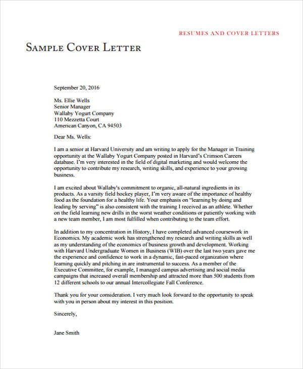 Investment Banking Cover Letter Harvard ~ Certificate Letter