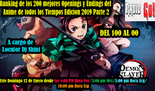 EN VIVO RANKING ANIME EDICION 2019 PARTE 2 - Radio GO!