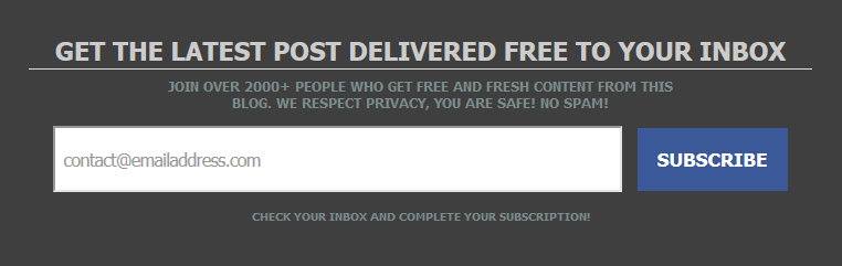 How Add Premium Email Subscription Box Below Blogger's Post