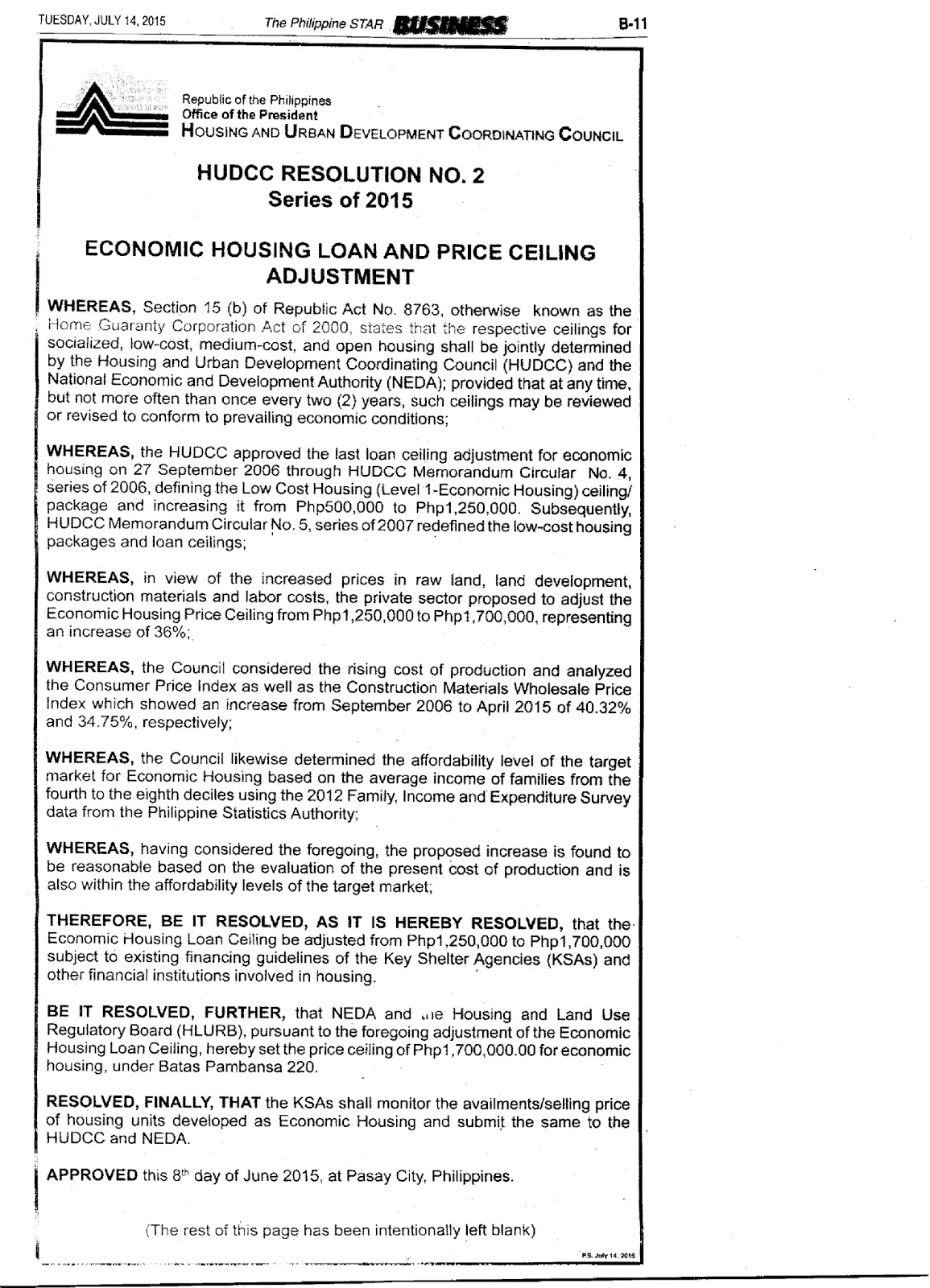 philippine real estate laws 2015