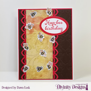 Stamp/Die Duo: Bee-Lieve Custom Dies: A2 Landscape Card Base with Layer, Matting Rectangle Embossing Folder/Die Duo: Quatrefoil