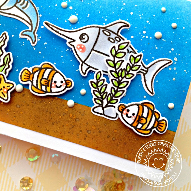Sunny Studio Stamps: Best Fishes Ocean Themed Card by Franci Vignoli
