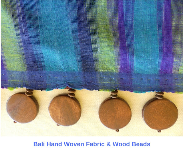 Bali Hand Woven Fabric & Wood Beads